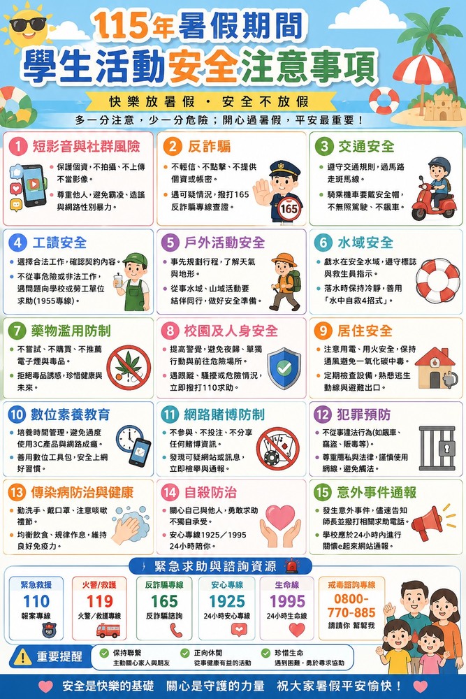 暑期注意事項